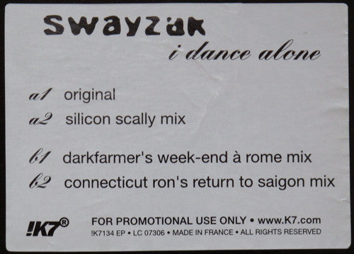 Swayzak : I Dance Alone (12", EP, Promo, W/Lbl)