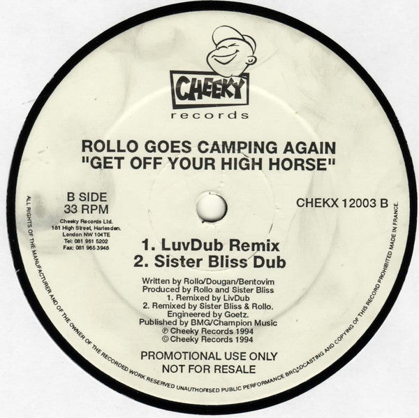 Rollo Goes Camping : Get Off Your High Horse (12", Promo)