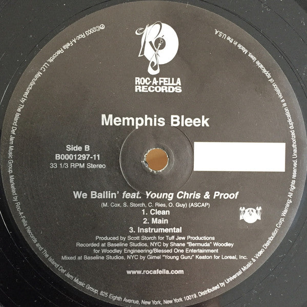 Memphis Bleek : Need Me In Your Life / We Ballin' (12")