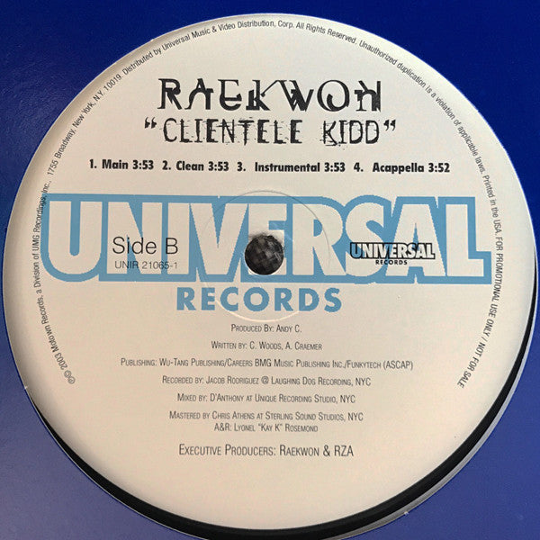Raekwon : The Hood / Clientele Kidd (12", Promo)