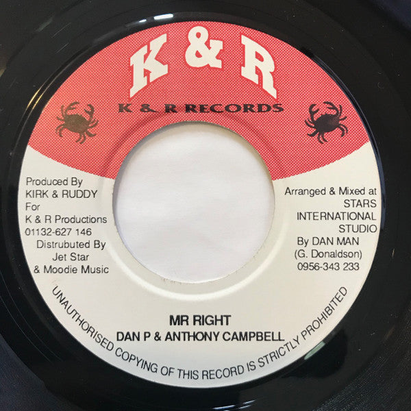 Dan P. & Anthony Campbell : Mr Right (7", Single)