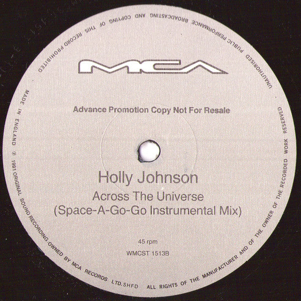 Holly Johnson : Across The Universe (12", Advance, Promo)