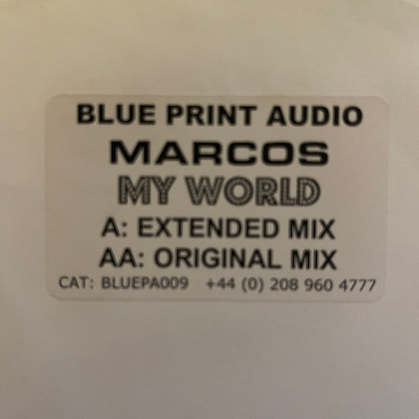 Marcos : My World (12", Promo, W/Lbl, Sti)