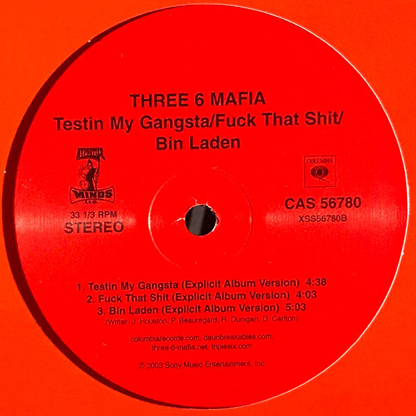 Three 6 Mafia : Testin My Gangsta / Buck Dat Click / Bin Laden (12")