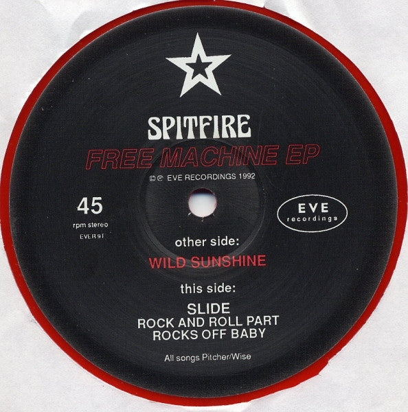 Spitfire (3) : Free Machine EP (12", EP, Ltd, Red)
