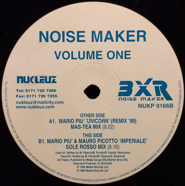 Mario Piu'* / Mario Piu' & Mauro Picotto* : Noise Maker Volume One (12", Comp)