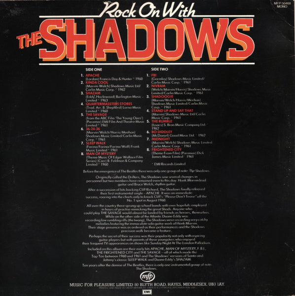 The Shadows : Rock On With The Shadows (LP, Comp, Mono)