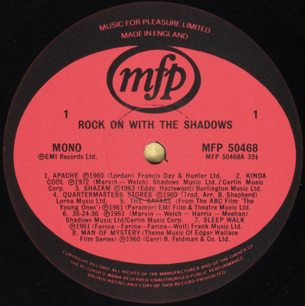 The Shadows : Rock On With The Shadows (LP, Comp, Mono)