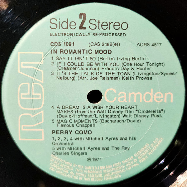 Perry Como : Perry Como Sings / In Romantic Mood (LP)