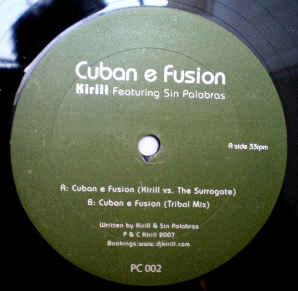 Kirill* Featuring Sin Palabras : Cuban e Fusion (12")