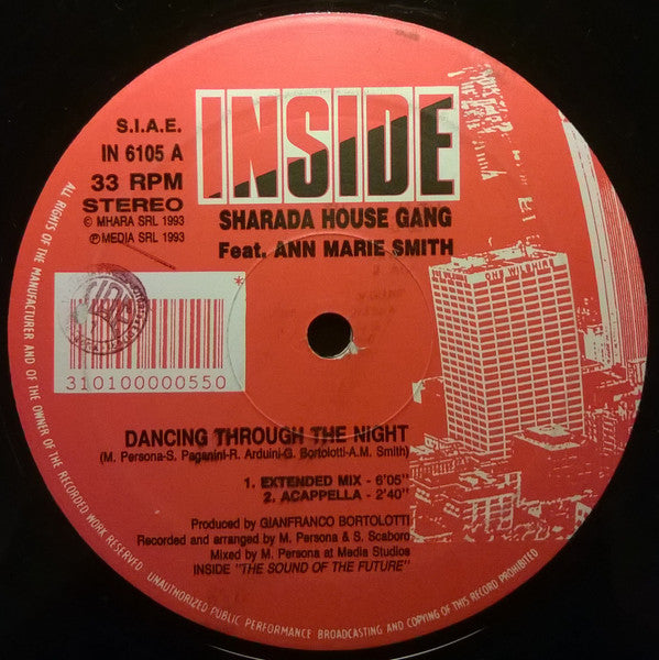 Sharada House Gang Feat. Ann Marie Smith* : Dancing Through The Night (12")