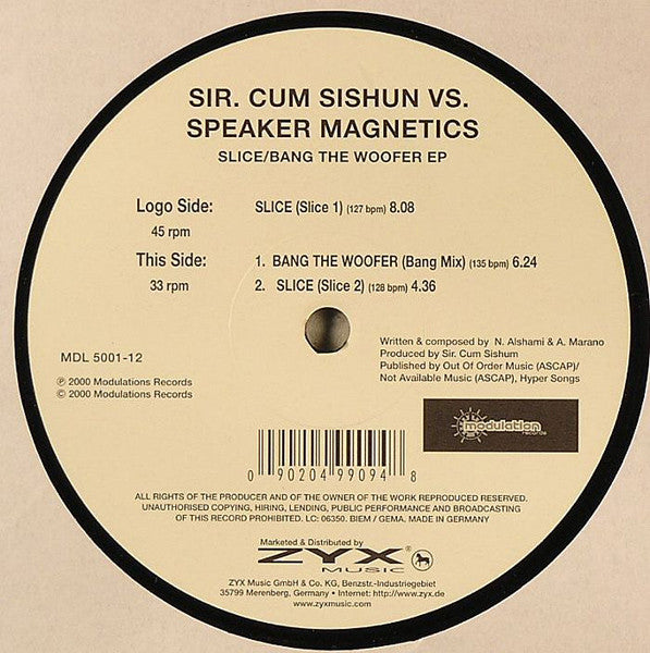 Sir. Cum Sishun Vs Speaker Magnetics : Slices / Bang The Woofer EP (12", EP)