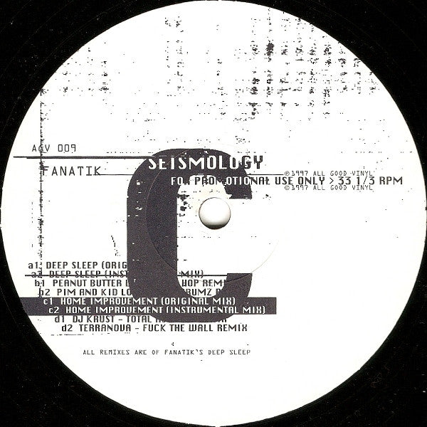 Fanatik : Seismology (2x12", Promo)