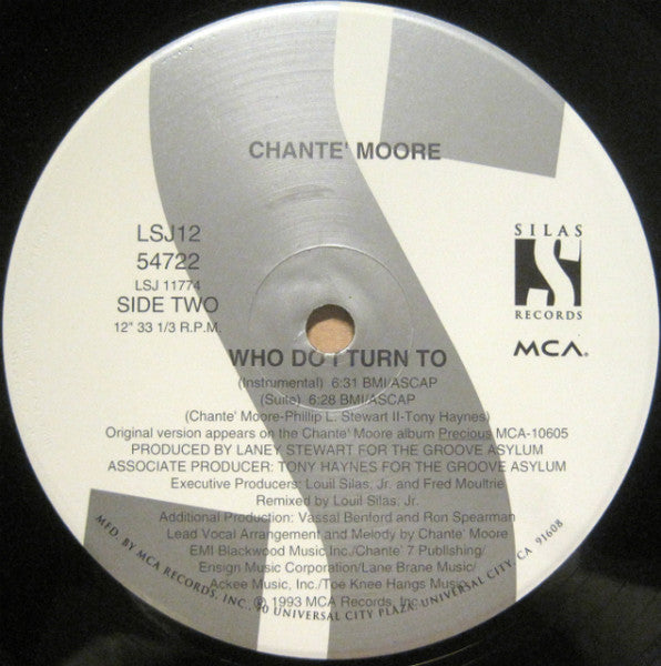 Chanté Moore : Who Do I Turn To (12")