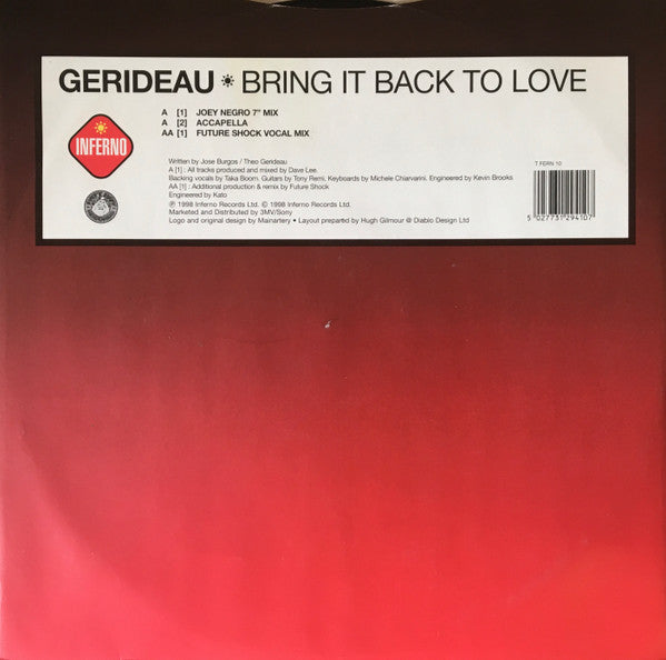 Gerideau : Bring It Back To Love (12")