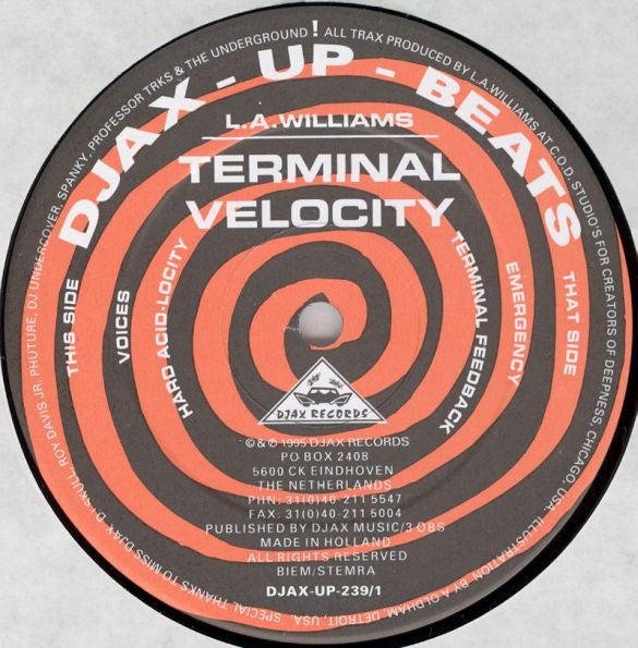 L.A. Williams : Terminal Velocity (2x12", EP)