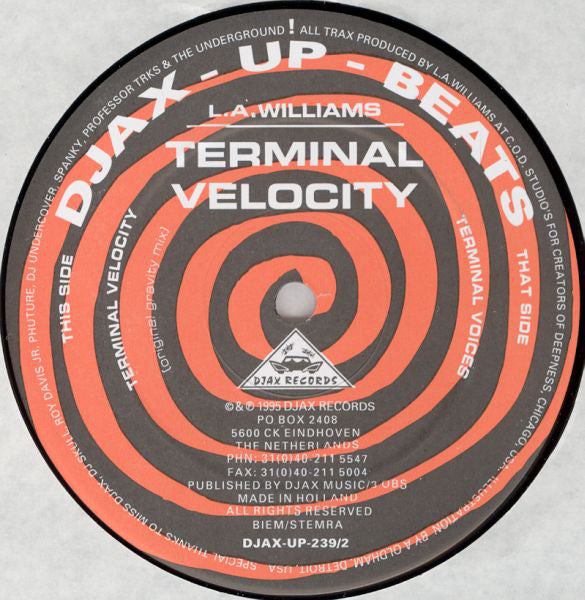 L.A. Williams : Terminal Velocity (2x12", EP)