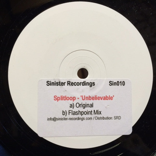 Splitloop : Unbelievable (12", Promo, W/Lbl, Sti)