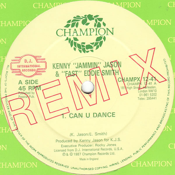 Kenny "Jammin" Jason & "Fast" Eddie Smith : Can U Dance (Remix) (12", Single)