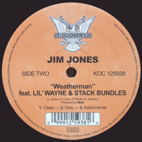 Jim Jones (2) : Emotionless / Weatherman (12")