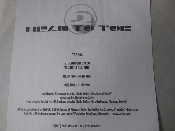 Stockholm Cyclo : Music Is All This (12", W/Lbl)