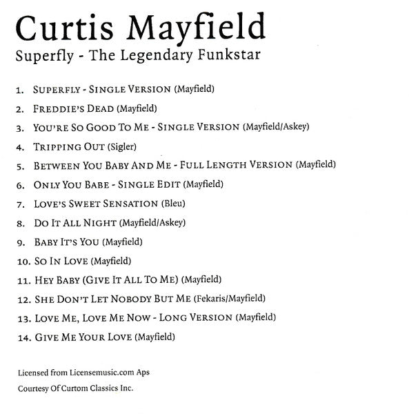 Curtis Mayfield : Superfly The Legendary Funkstar (CD, Album, Comp)