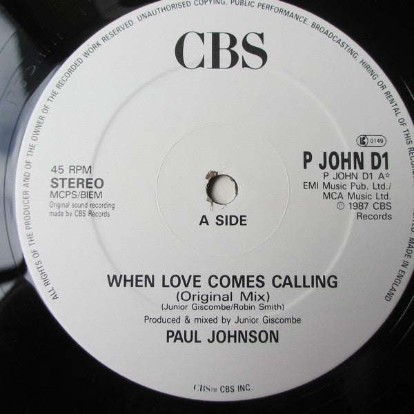 Paul Johnson (2) : When Love Comes Calling (12")