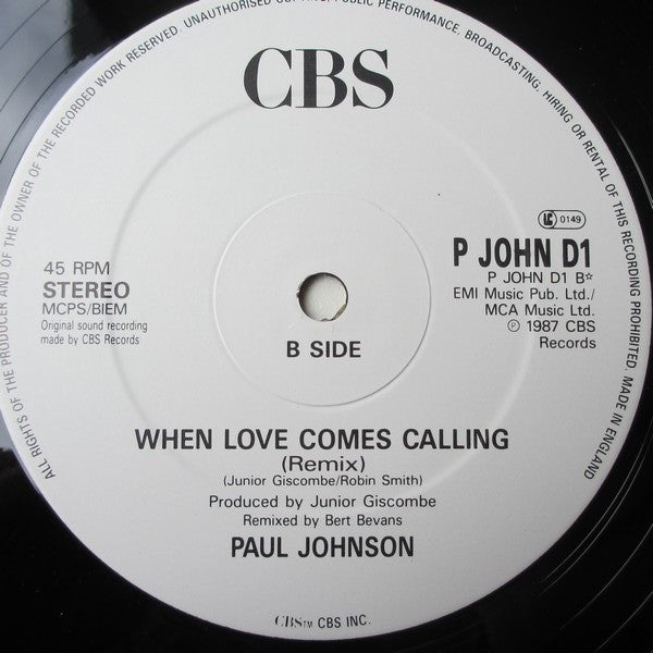 Paul Johnson (2) : When Love Comes Calling (12")