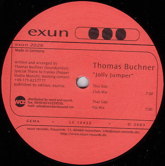 Thomas Buchner : Jolly Jumper (12")