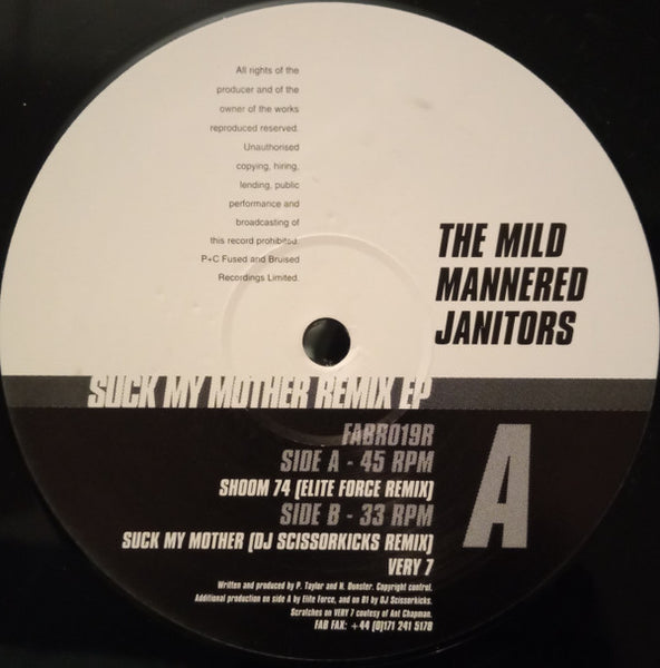 The Mild Mannered Janitors* : Suck My Mother Remix EP (12", EP)