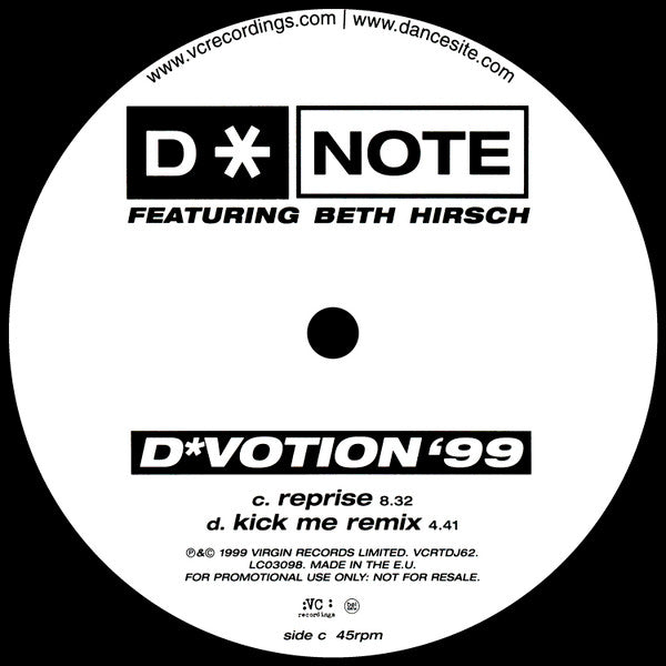 D*Note : D*Votion '99 (2x12", Promo)