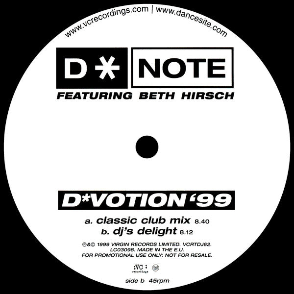 D*Note : D*Votion '99 (2x12", Promo)