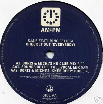 B.M.R* Featuring Felicia* : Check It Out (Everybody) (12", Dua)