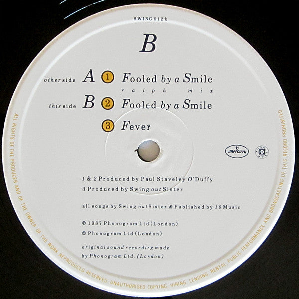 Swing Out Sister : Fooled By A Smile (12", Single)
