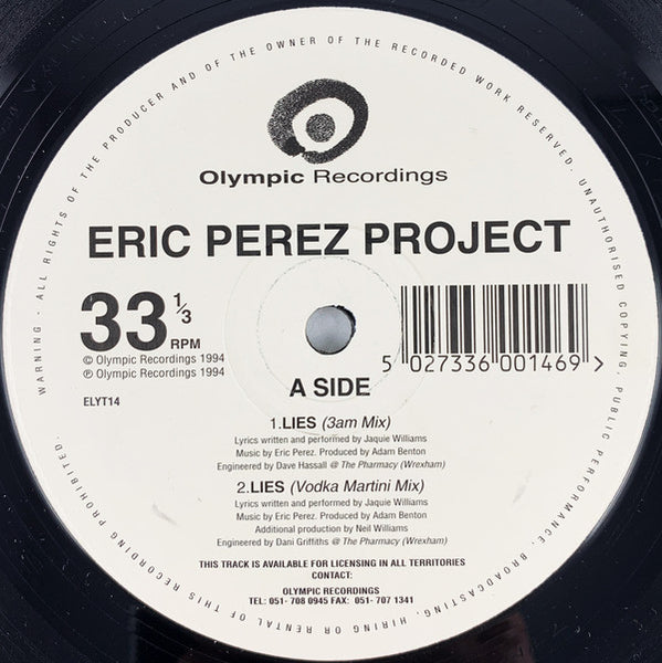 Eric Perez Project : Lies / Release (12")