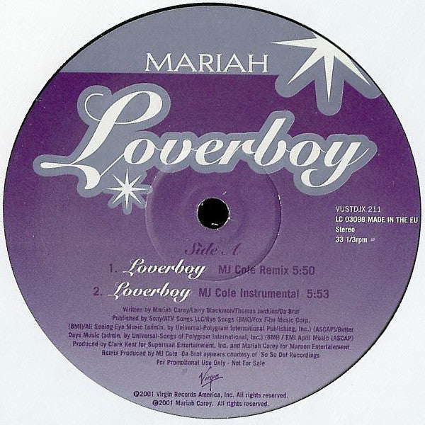 Mariah* : Loverboy (2x12", Promo)