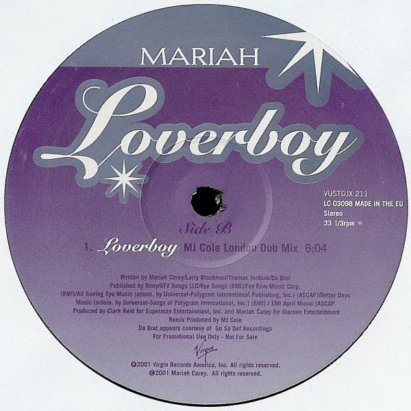 Mariah* : Loverboy (2x12", Promo)