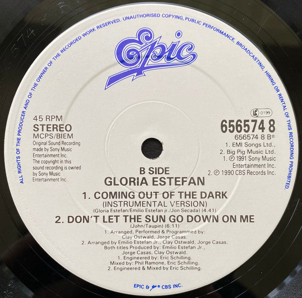 Gloria Estefan : Coming Out Of The Dark (12", Single)