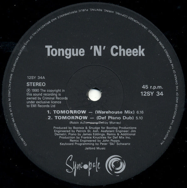 Tongue 'N' Cheek* : Tomorrow (12")