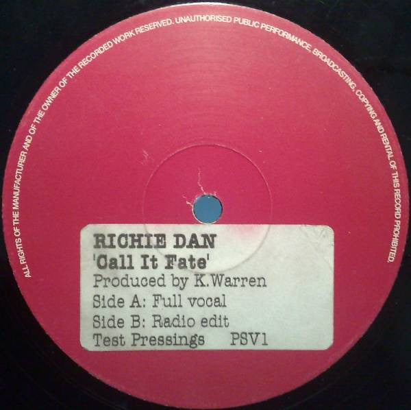 Richie Dan : Call It Fate (12", TP)