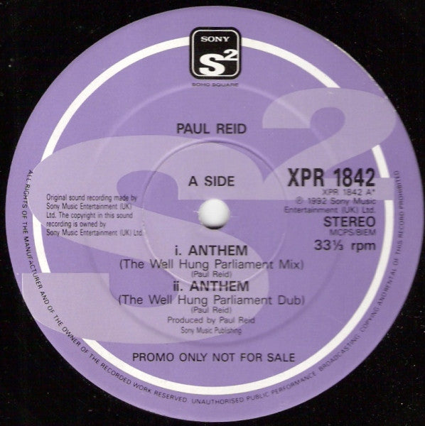 Paul Reid : Anthem (12", Promo)