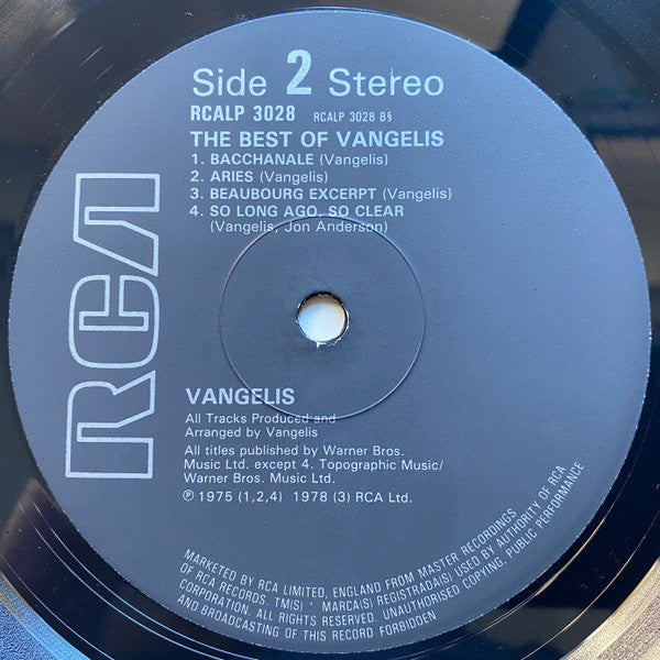 Vangelis : The Best Of Vangelis (LP, Album, Comp, RE)