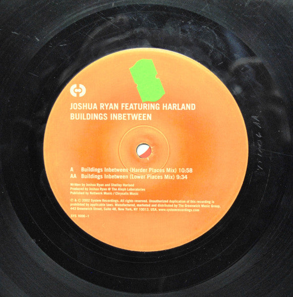 Joshua Ryan Featuring Harland* : Buildings Inbetween (12")