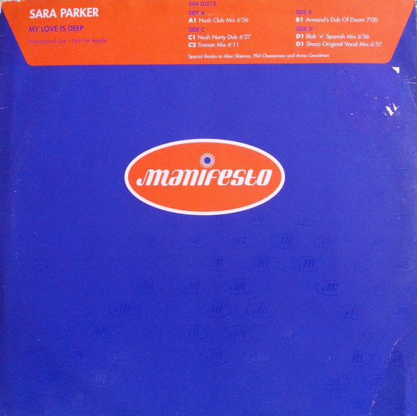 Sara Parker : My Love Is Deep (2x12", Promo)
