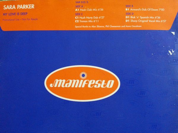 Sara Parker : My Love Is Deep (2x12", Promo)
