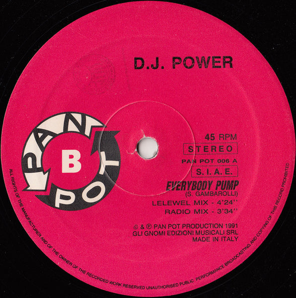 Steve G. DJ Power* : Everybody Pump (12")