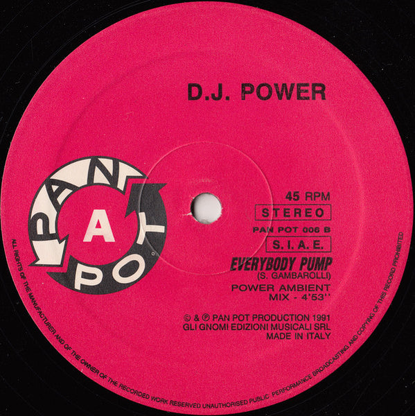 Steve G. DJ Power* : Everybody Pump (12")