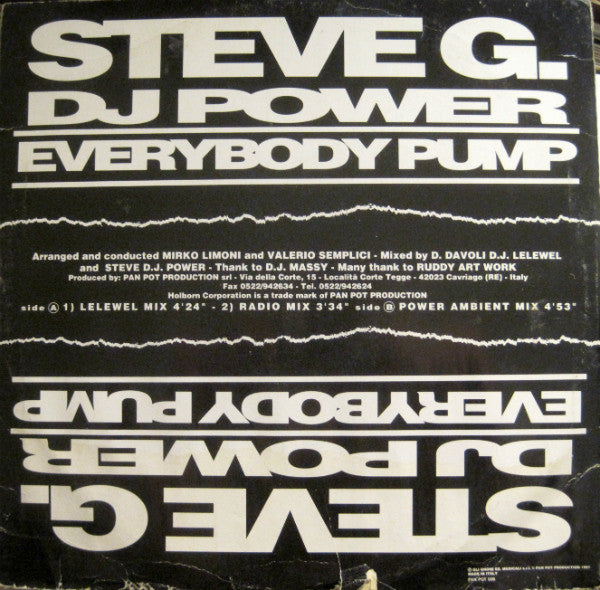 Steve G. DJ Power* : Everybody Pump (12")