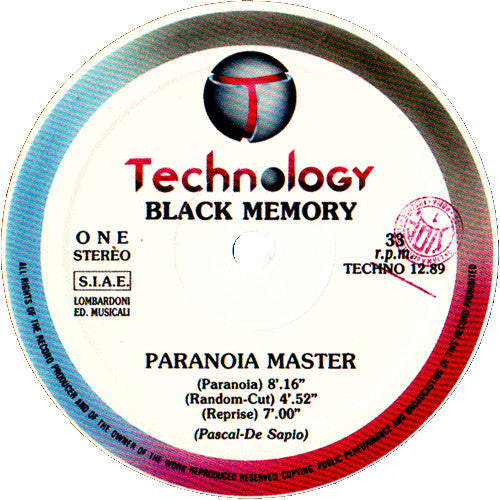 Black Memory : Paranoia Master (12", EP)