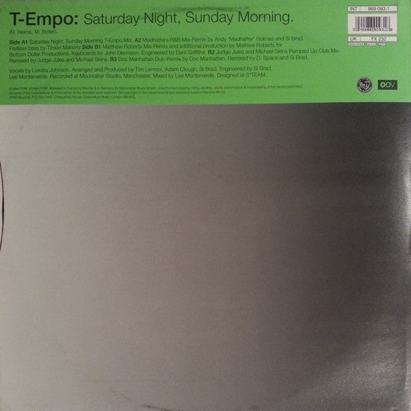 T-Empo : Saturday Night, Sunday Morning (12")